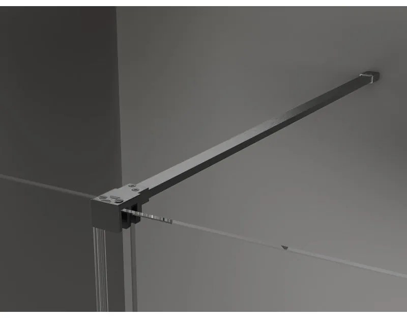 Mexen Velar, sprchová zástena s posuvnými dverami Walk-in 140 x 200 cm, 8mm sklo námraza, grafit brúsený, 871-140-000-33-66