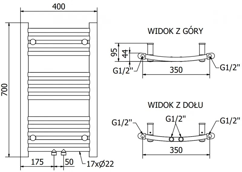 Mexen Ares, elektrické vykurovacie teleso 700 x 400 mm, 300 W, antracitová, W102-0700-400-2300-66
