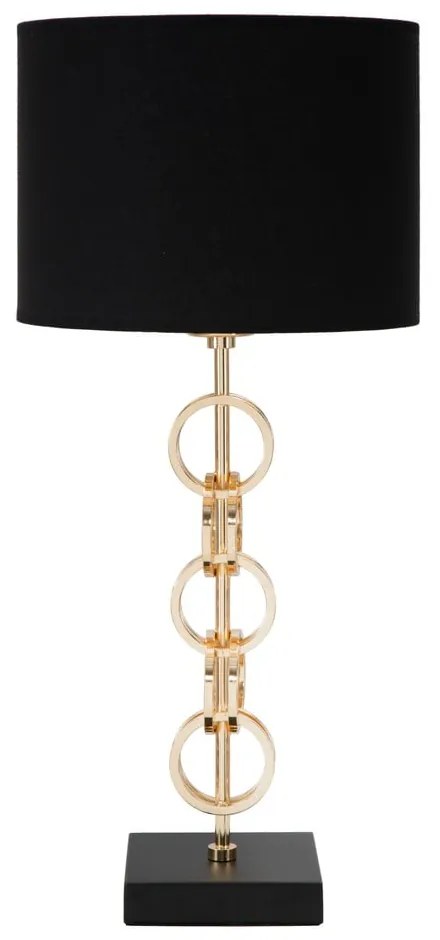 Stolová lampa v čierno-zlatej farbe Mauro Ferretti Glam Rings, výška 54,5 cm