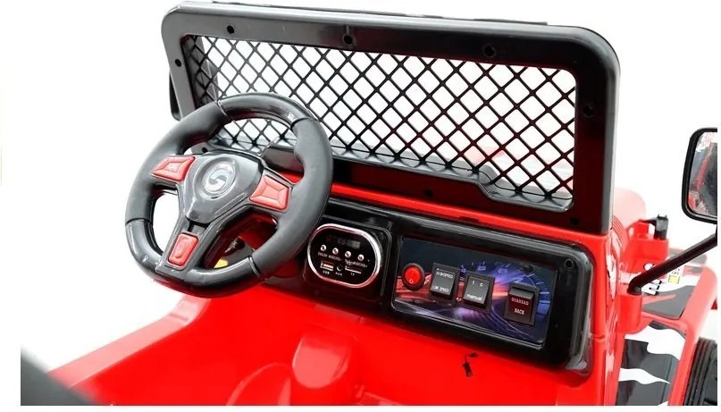 LEAN CARS Elektrické autíčko Jeep S618 EVA, červené