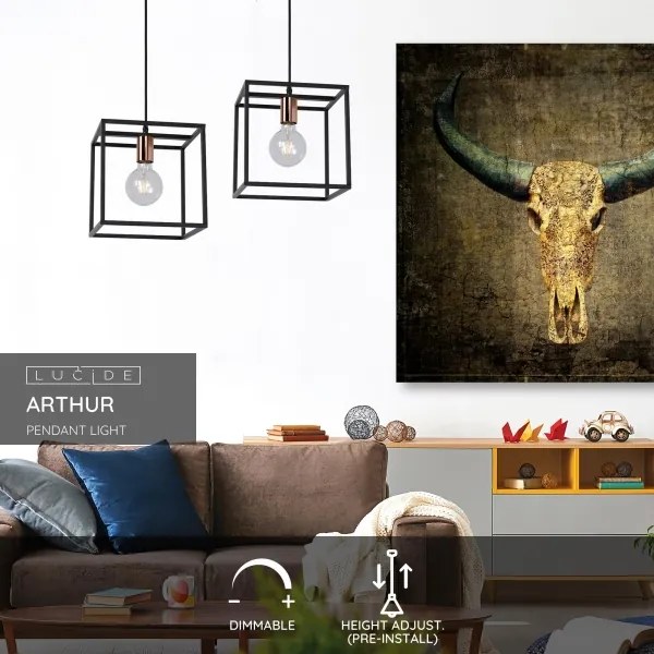 Lucide 08424/01/30 - Závesné svietidlo ARTHUR 1xE27/60W/230V