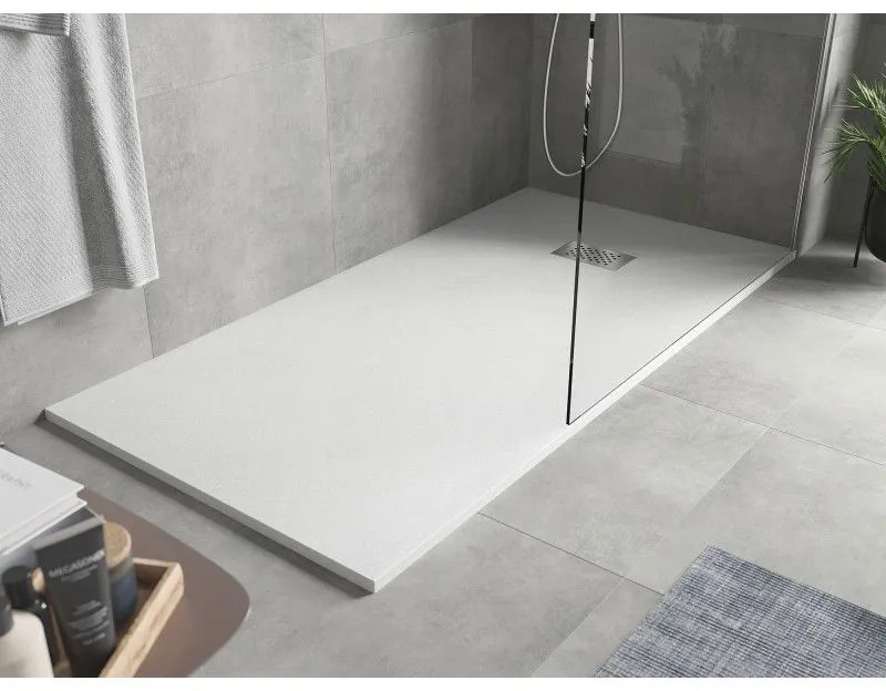 Mexen Hugo, obdĺžniková sprchová vanička SMC 170 x 80 cm, biela, oceľová krytka, 42108017-X