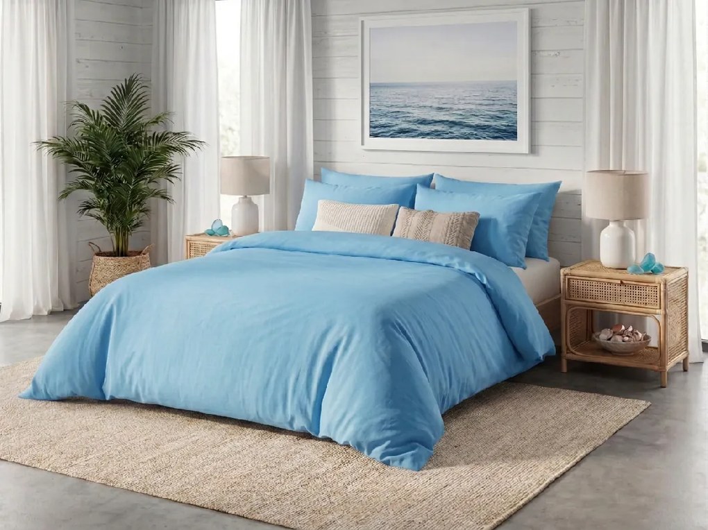 Bavlnené obliečky CALMORA svetlomodré Rozmer obliečky: 2 ks 70 x 90 cm | 160 x 220 cm