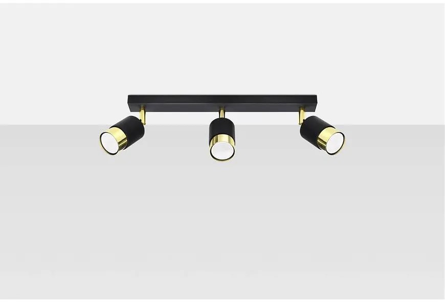 Stropné bodové svietidlo Nero 3 A-1071 čierna/zlatá