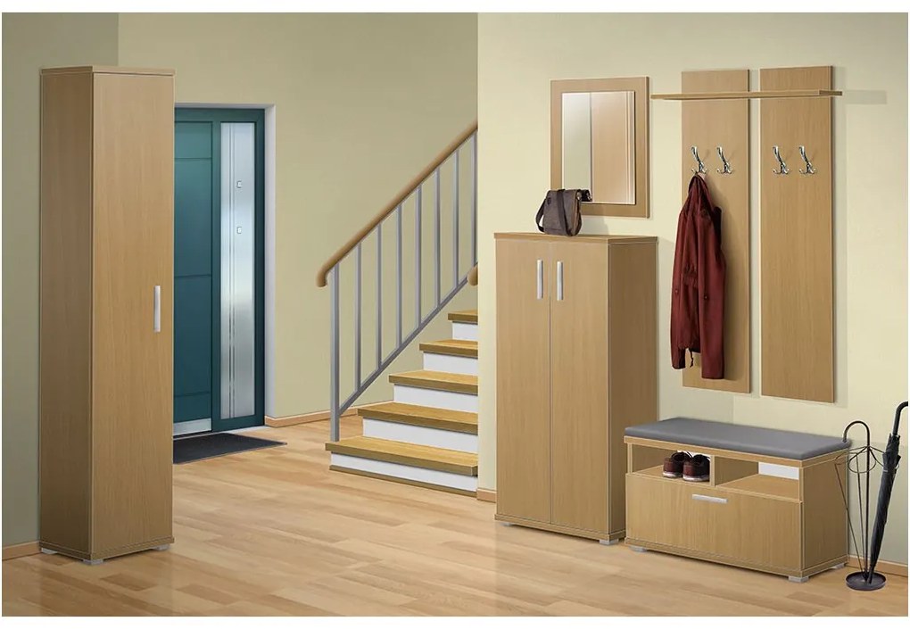 Nabytekmorava Botník do predsiene - ROHOVÝ botník PR 17 farba lamina: orech 729