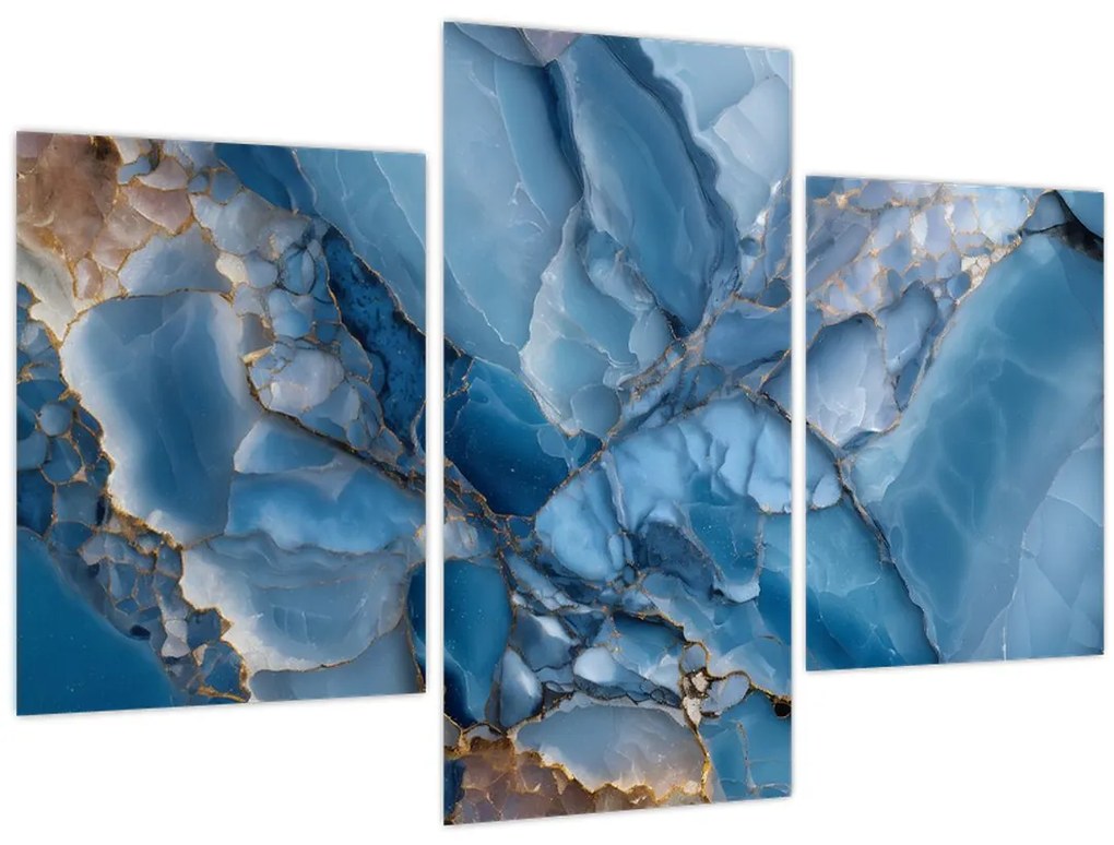 Obraz - Modrý členitý mramor (90x60 cm)