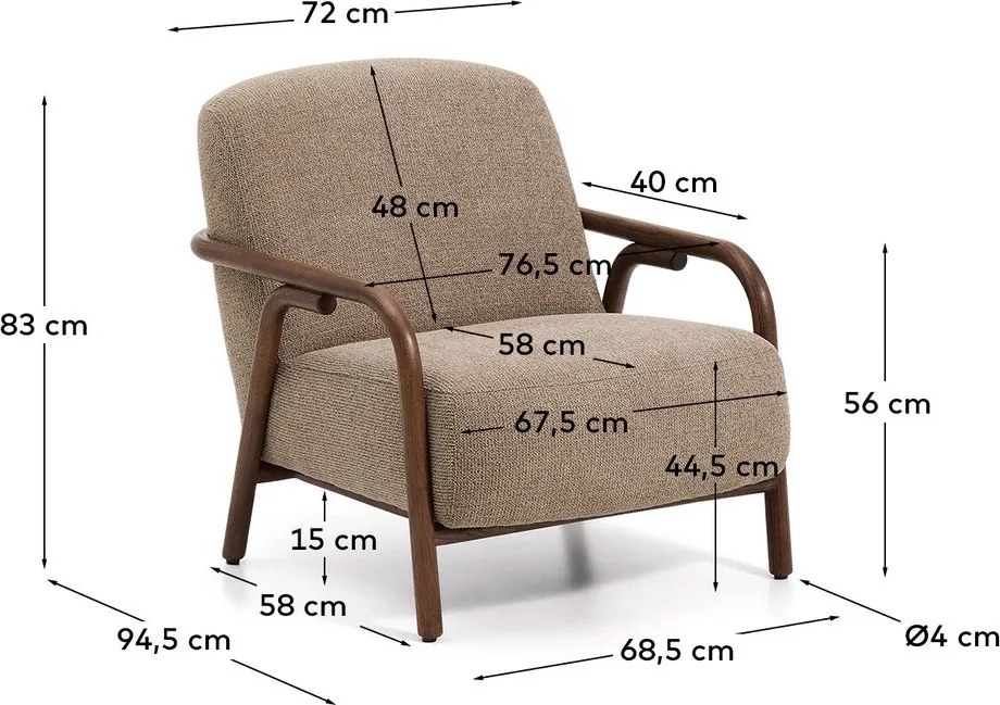 Taupe ženilkové kreslo Sylo – Kave Home