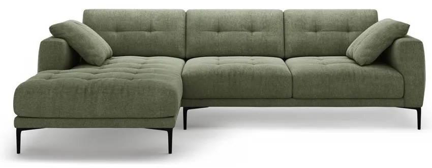 Zelená rohová pohovka (ľavý roh/s leňoškou) Bemy – Micadoni