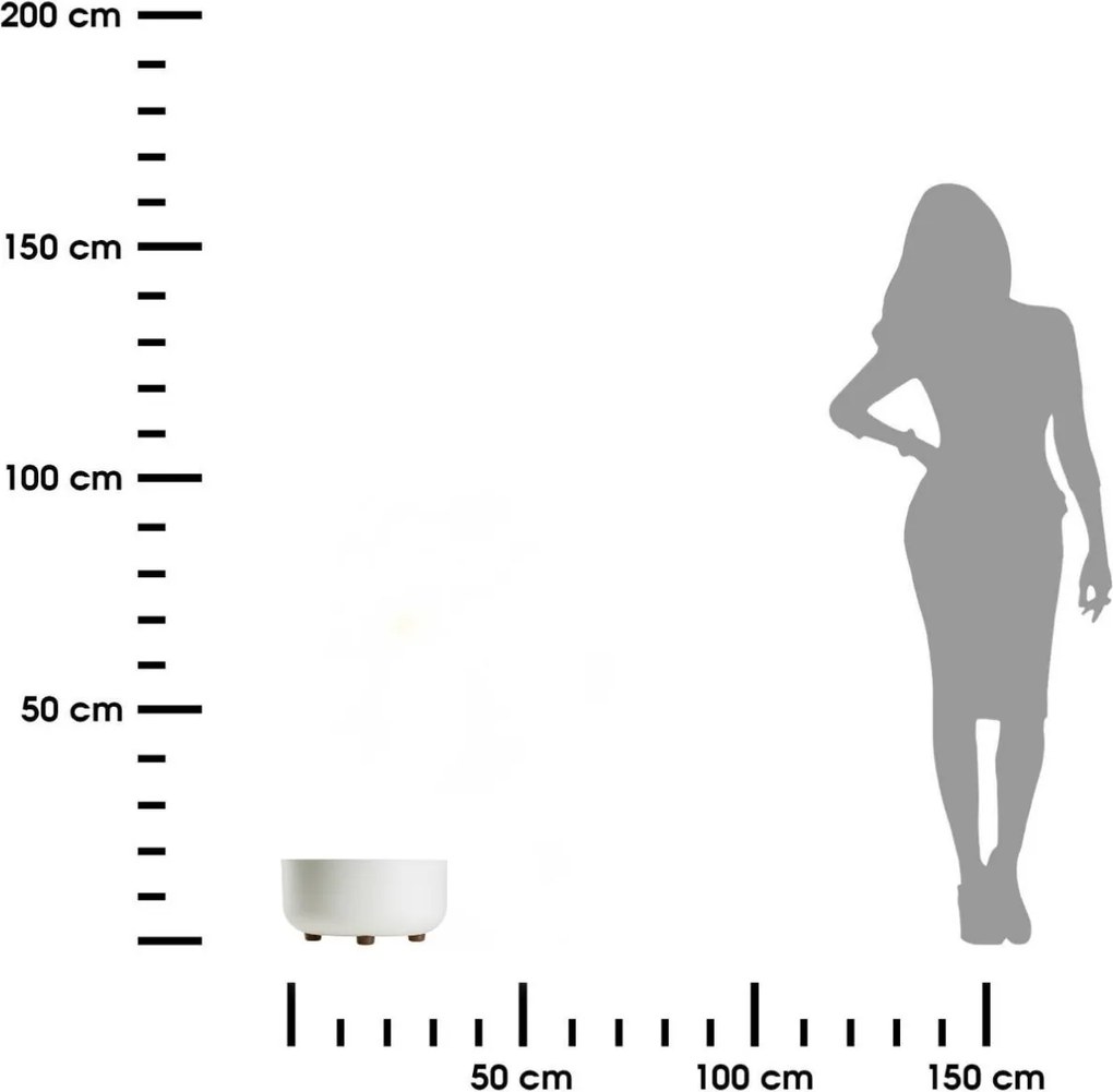 Plastový květináč na nožičkách TERRA 14,4x29,7 cm krémový