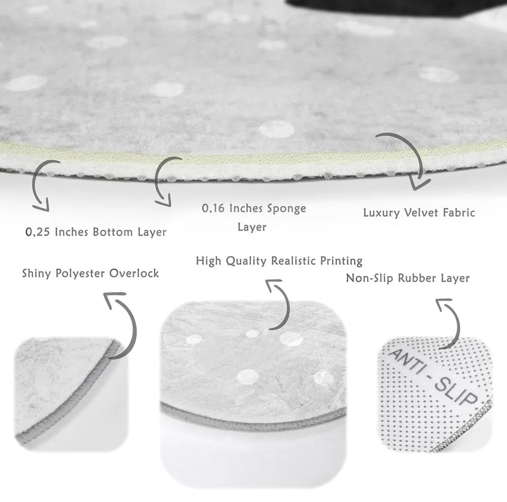 Svetlosivý detský koberec ø 100 cm Comfort – Mila Home