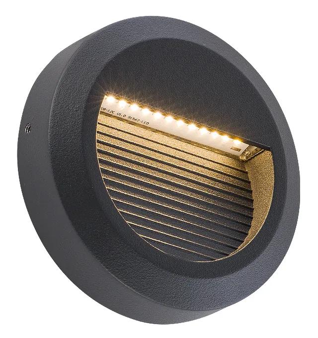 NOWODVORSKI Vonkajšie LED osvetlenie schodiska SIDEWALK, 1,6 W, teplá biela, 11cm, okrúhle, čierne