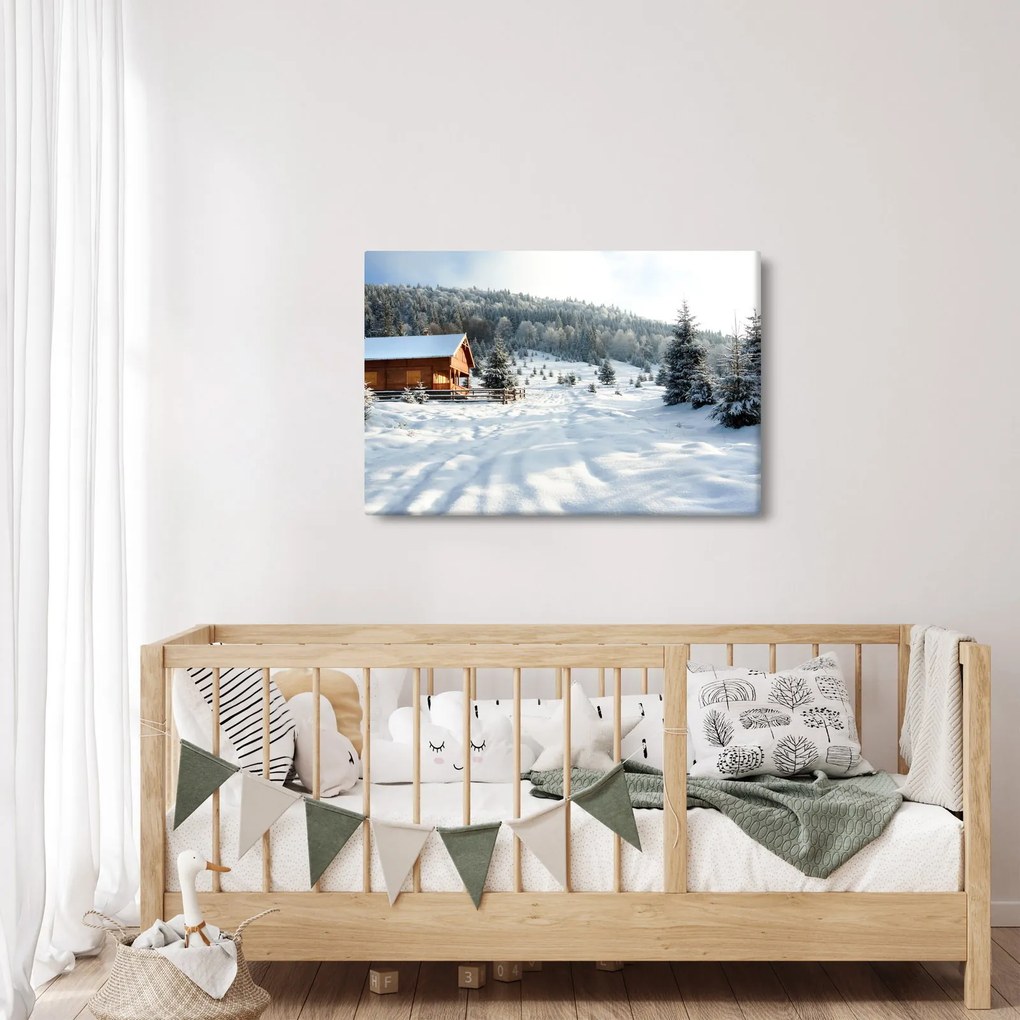 Obraz - Horská chata (90x60 cm)