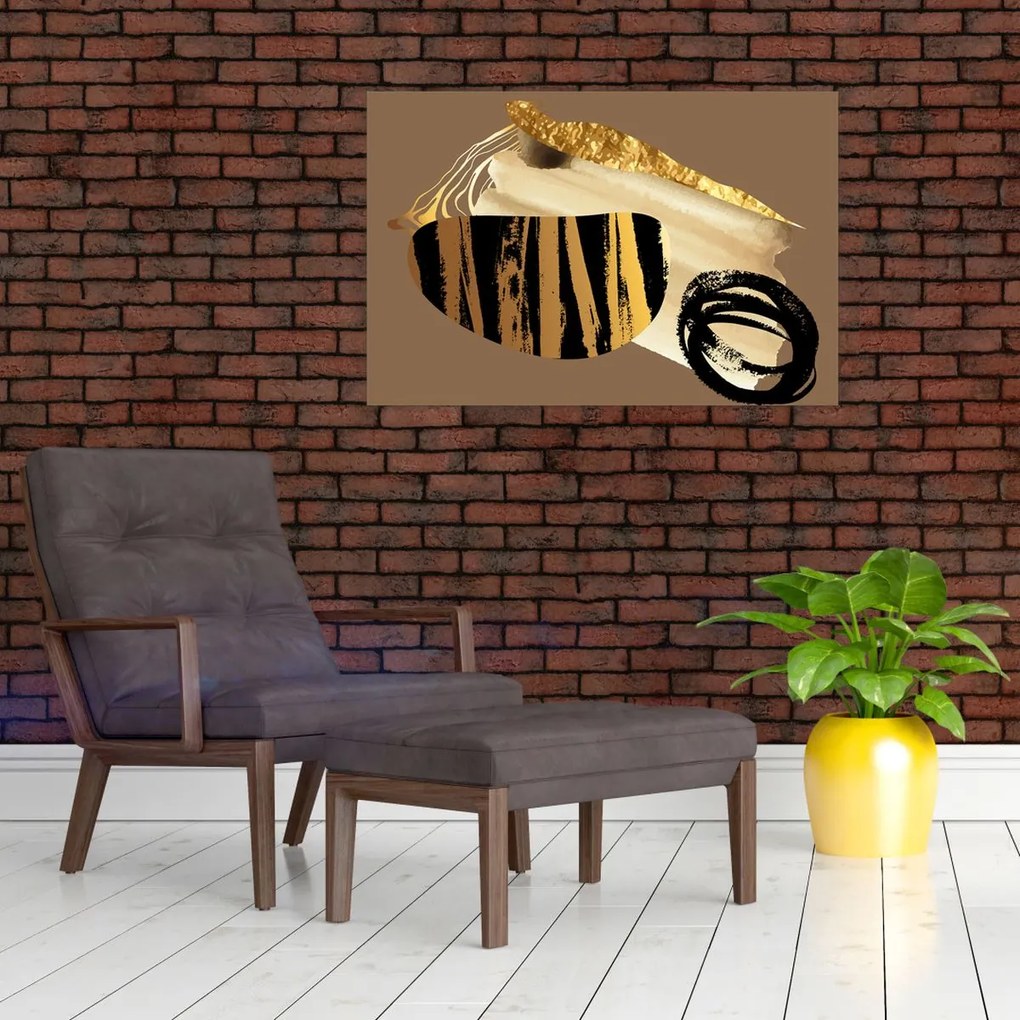 Obraz - Abstrakcia golden brown N⁰2 (90x60 cm)