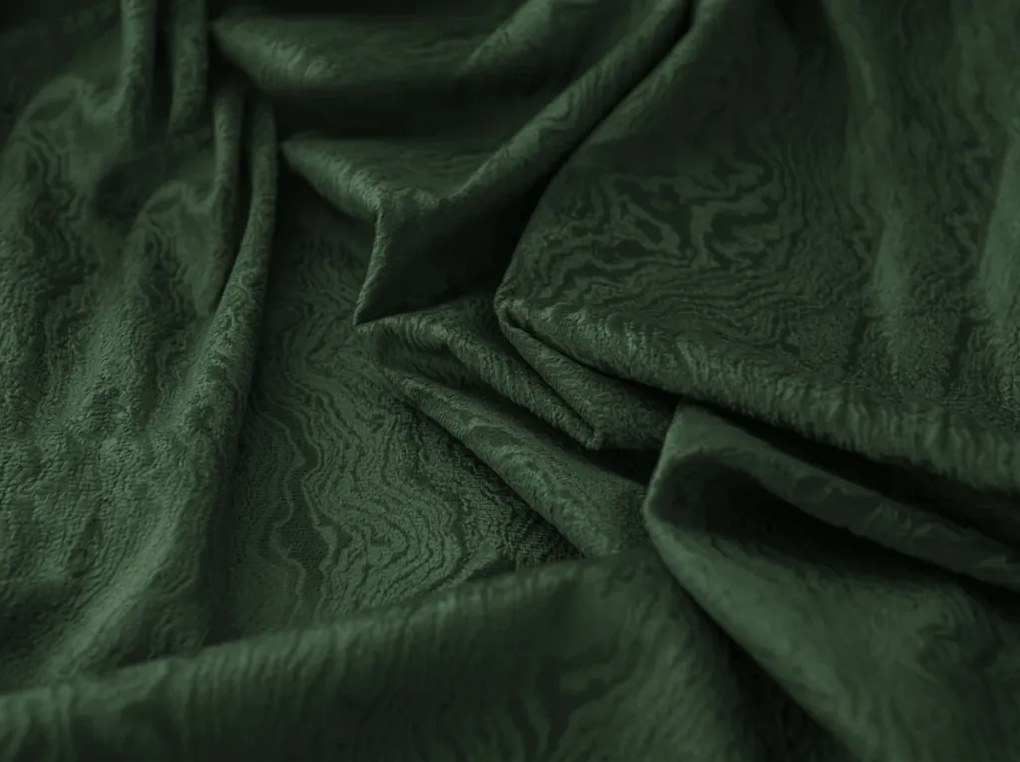 Zatemňovací záves DUNES VELVET 140x250 cm, tmavozelený Zavesenie: Kovové krúžky