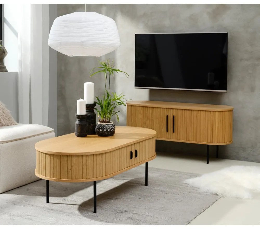 Konferenčný stolík v dekore duba v prírodnej farbe 60x120 cm Nola – Unique Furniture