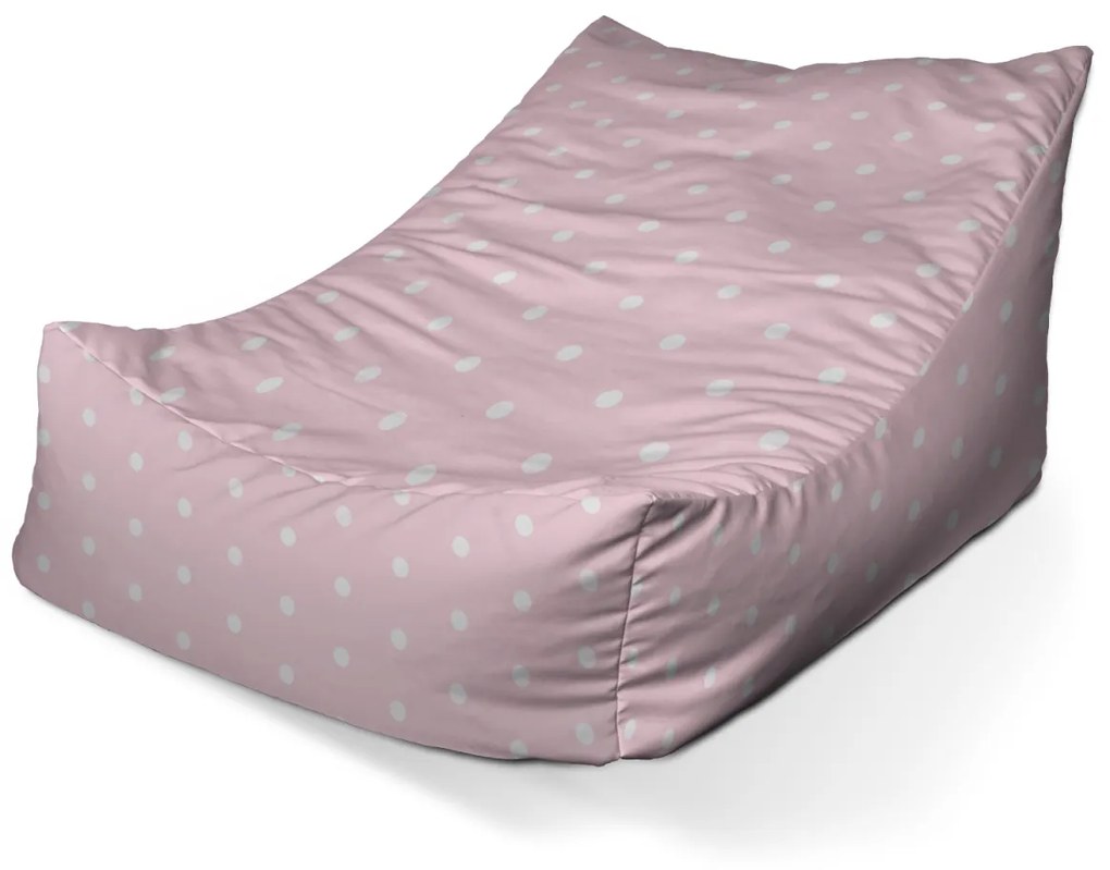 Sablio Sedací vak Lounge Biele bodky na ružovej - 80 x 95 x 50 cm