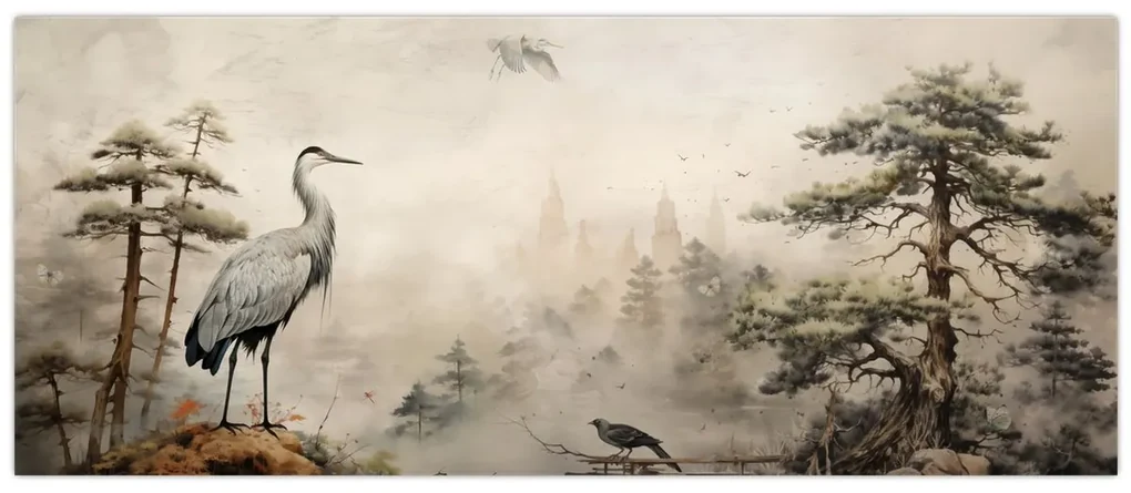 Obraz - Kreslená krajina (120x50 cm)