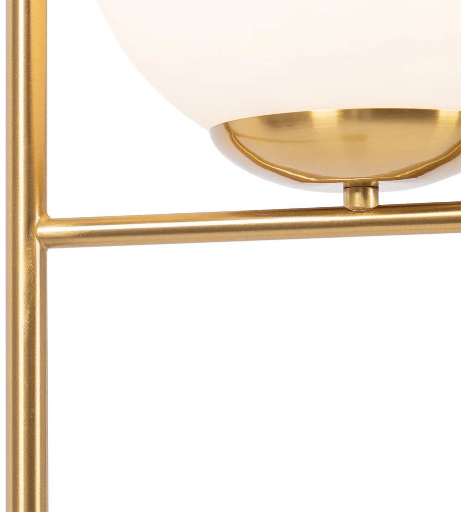 Art Deco stojaca lampa zlatá a opálové sklo - Flore