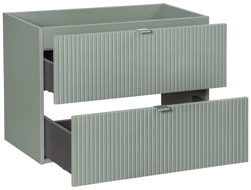Závěsná skříňka pod umyvadlo Line Reed s deskou 80 cm zelená
