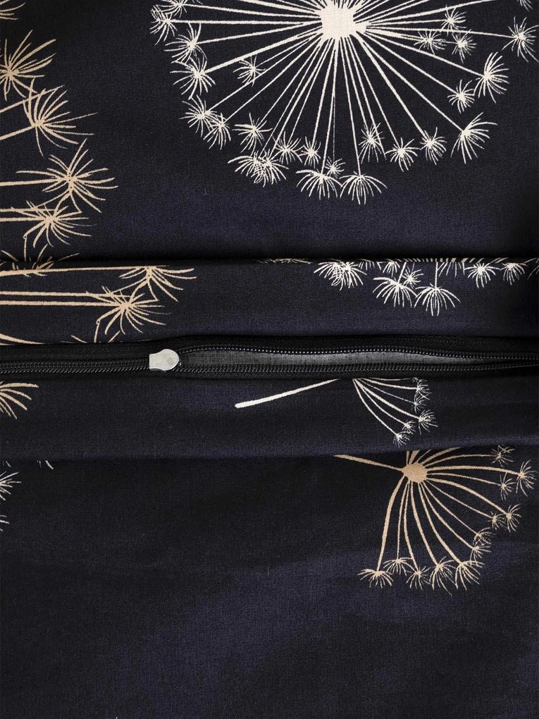 Bavlnená obliečka na vankúš Renforcé 50 × 70 cm - Púpavy čierne