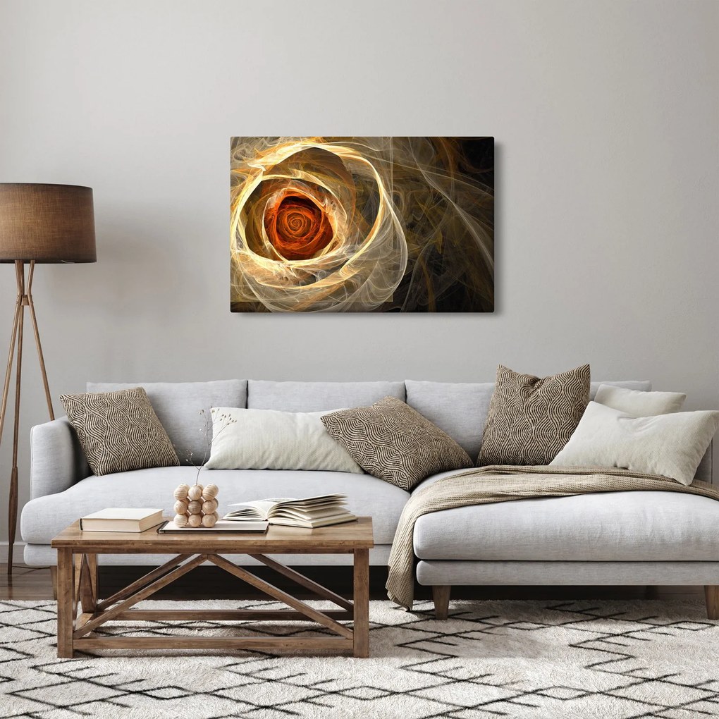 Obraz - Abstraktné ruže v ohnivých farbách (90x60 cm)