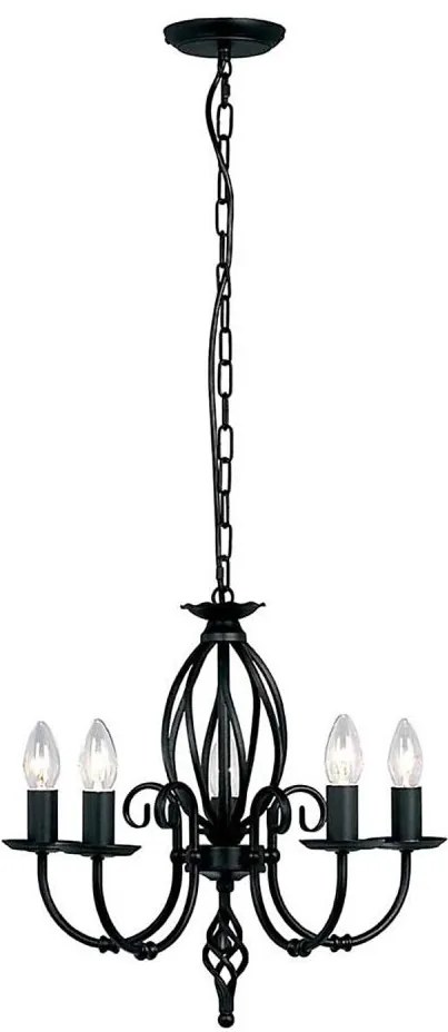 Elstead ART5-BLACK - Luster na reťazi ARTISAN 5xE14/60W/230V