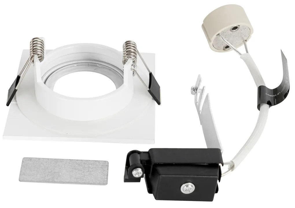 Sada 6 vstavaných bodových svetiel bielych štvorcových GU10 50 mm IP44 - Xena