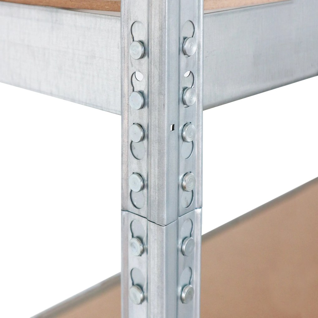 Kovový regál CORNER BUDGET PACK 180x190x190x40 cm, 4x HDF polica, zinok