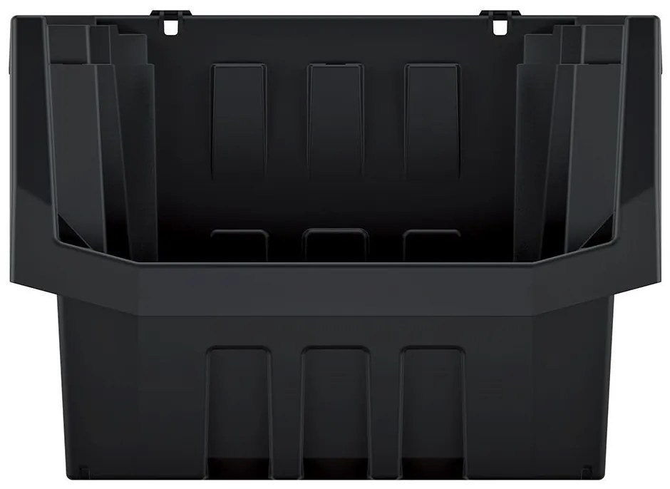 Dielenský úložný box so skosenou hranou HEAVY DUTY, čierny 40x29x28