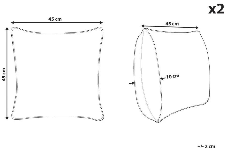 Sada 2 bavlnených vankúšov s motívom soba 45 x 45 cm čierna / biela SHADRACK Beliani