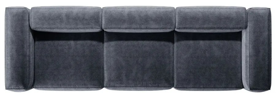 Sivomodrá menčestrová pohovka 364 cm Bergano – Cosmopolitan Design