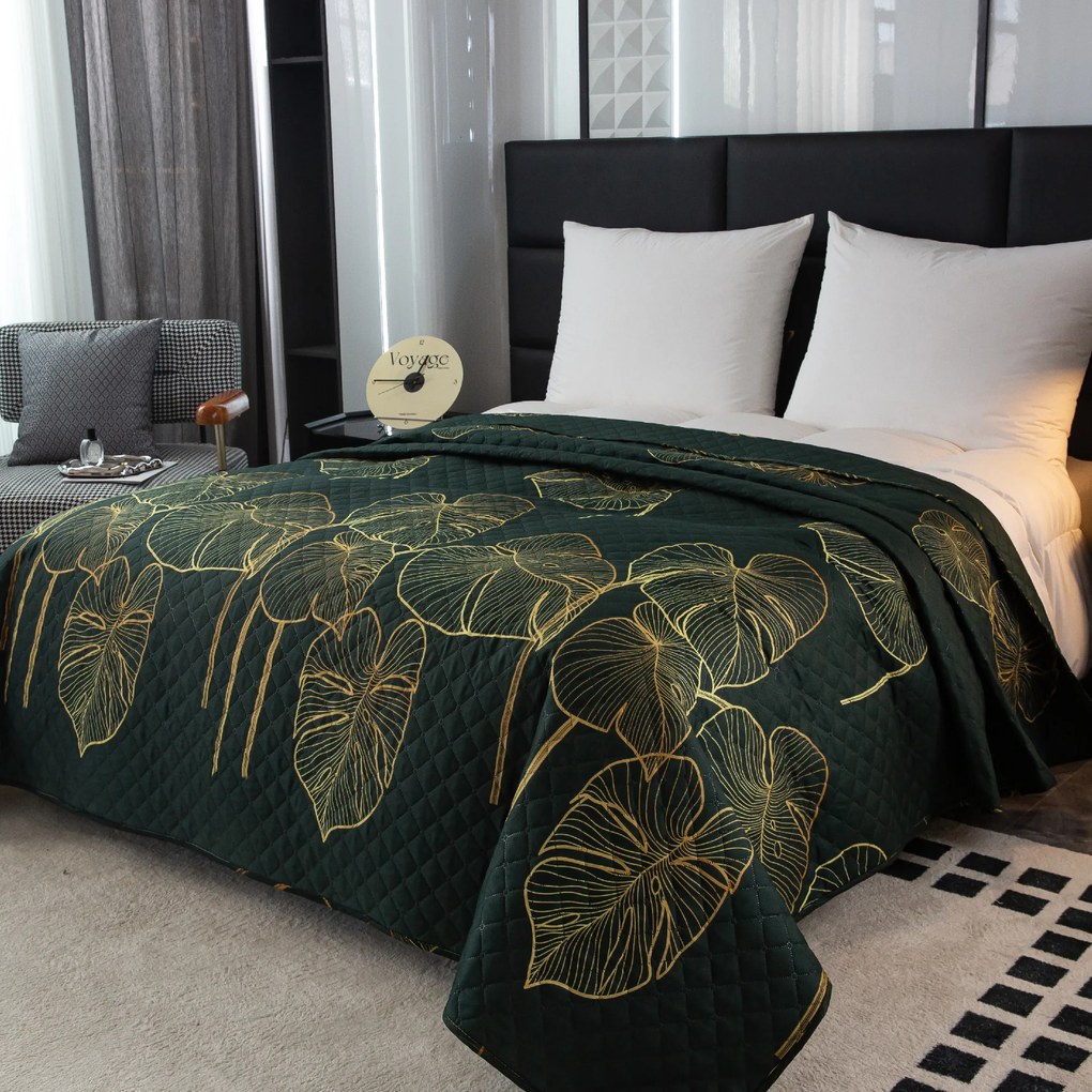 Prehoz na posteľ VENECIA tmavozelený Rozmer: 170 x 210 cm