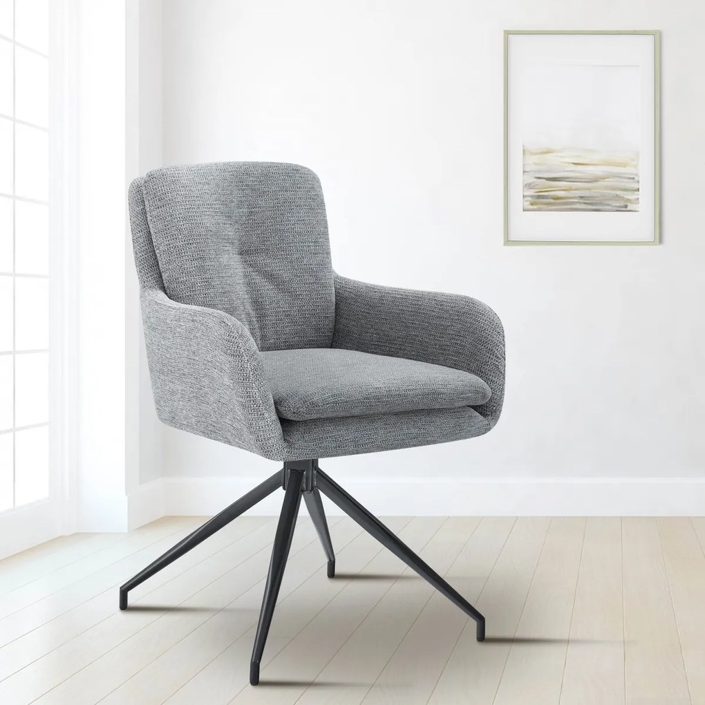 Jedálenská stolička Pickett - látka - šedá