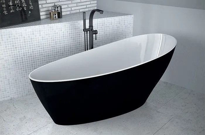 Besco Voľne stojaca vaňa z liateho mramoru Keya BW Matt 165x70 BESCO-Typ výpuste: Click-Clack štandard, chróm, BESCO-Rozmery: 163,5x70,5, BESCO-Farba…