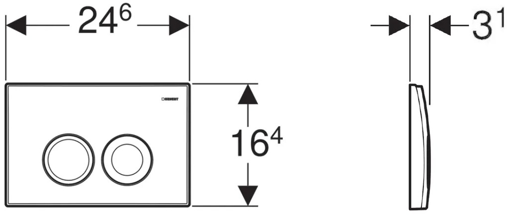 Geberit Delta25, ovládacie tlačidlo splachovania, alpská biela, 115.125.11.5