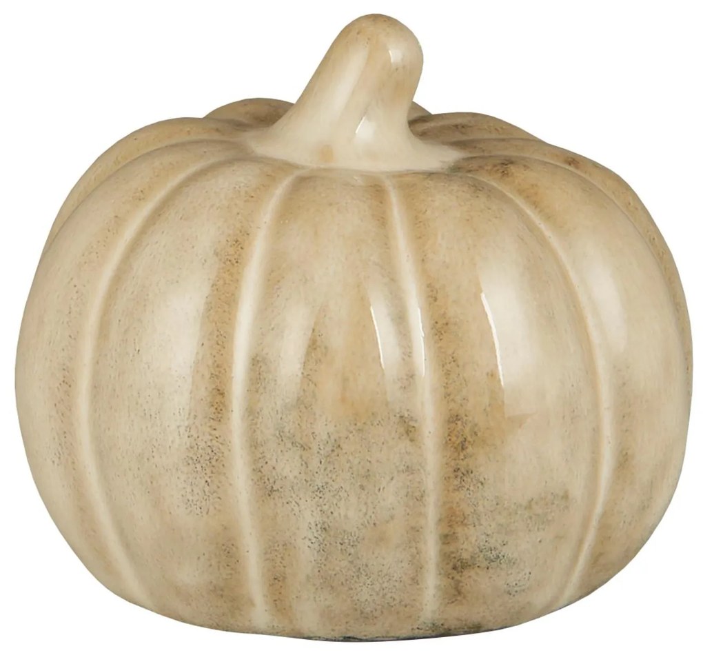 IB Laursen Kameninová dekorácia tekvice PUMPKIN STANDING Ø8 cm krémová