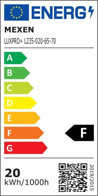 Mexen Luxpro LED reflektor s pohybovým senzorom, 20W, studená - 6500K, 1800 lm, čierna - L235-020-65-70