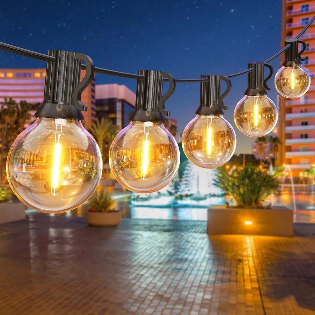 BERGE LED záhradná girlanda - svetelná reťaz - 20m - 60x žiarovka G40 - 230V