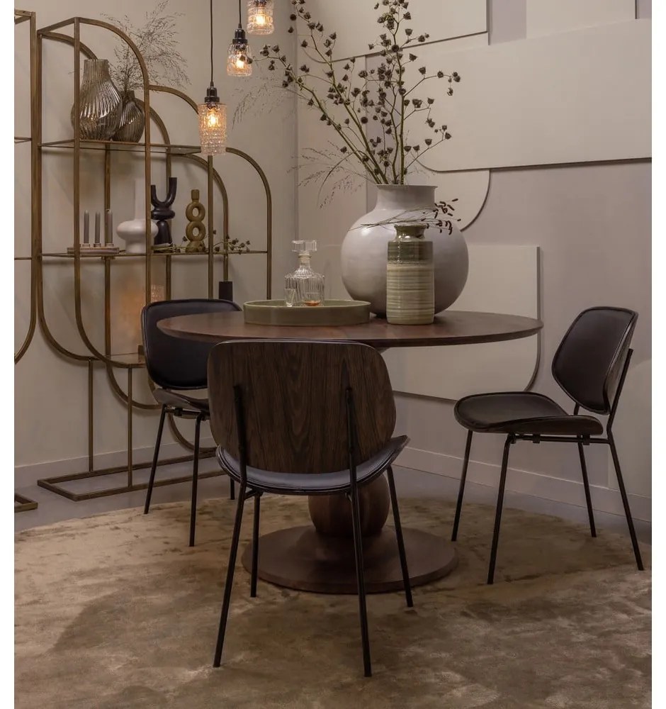 Čierne jedálenské stoličky v súprave 2 ks z imitácie kože Close In – WOOOD