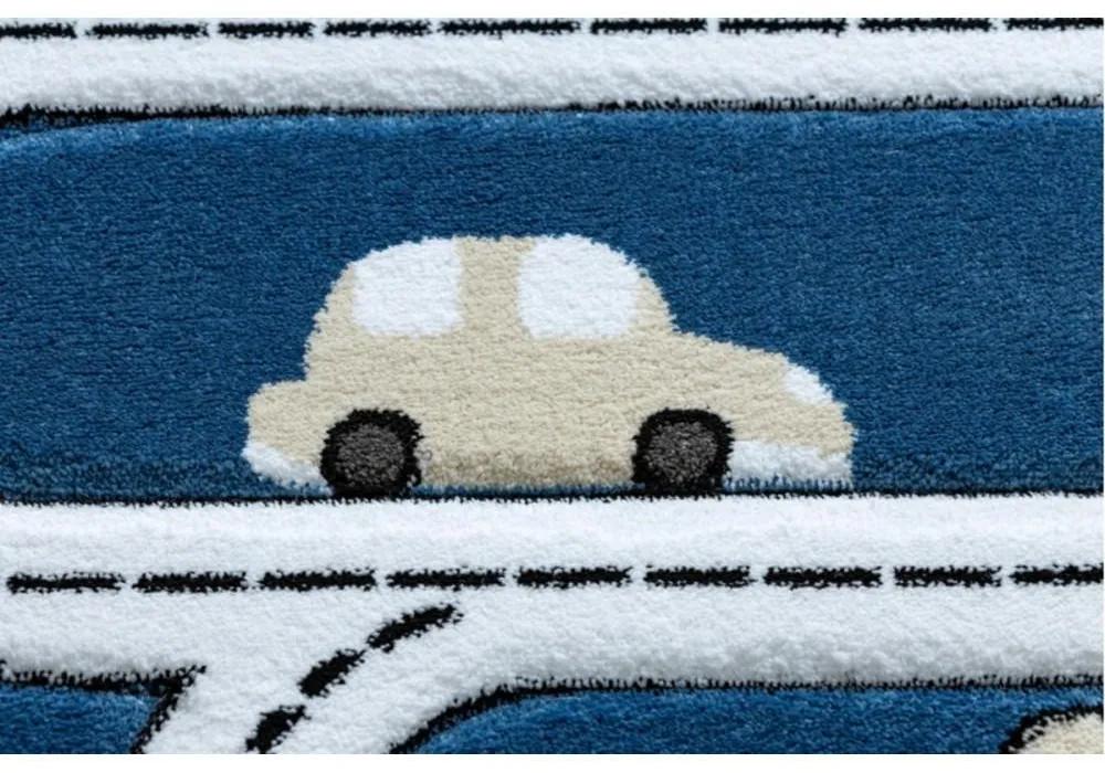 Detský kusový koberec Cesty v meste modrý 80x150cm