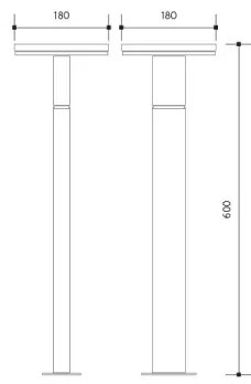 LED Vonkajšia lampa BARI LED/10W/230V 4000K 60 cm IP54 antracit
