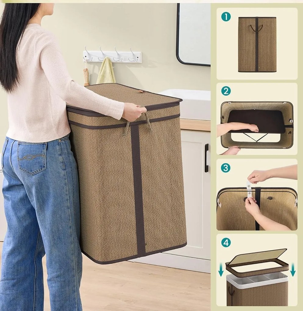 Koš na prádlo Melly170 l hnědý