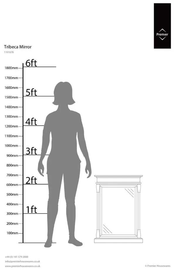 Nástenné zrkadlo s dreveným rámom 50x70 cm Tribeca – Premier Housewares