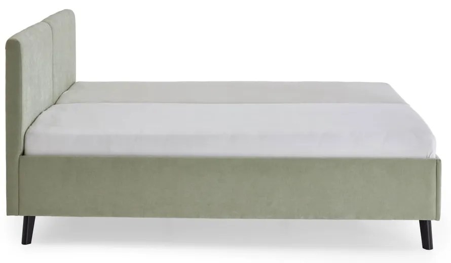 Svetlozelená čalúnená dvojlôžková posteľ s roštom 180x200 cm Piano – Meise Möbel