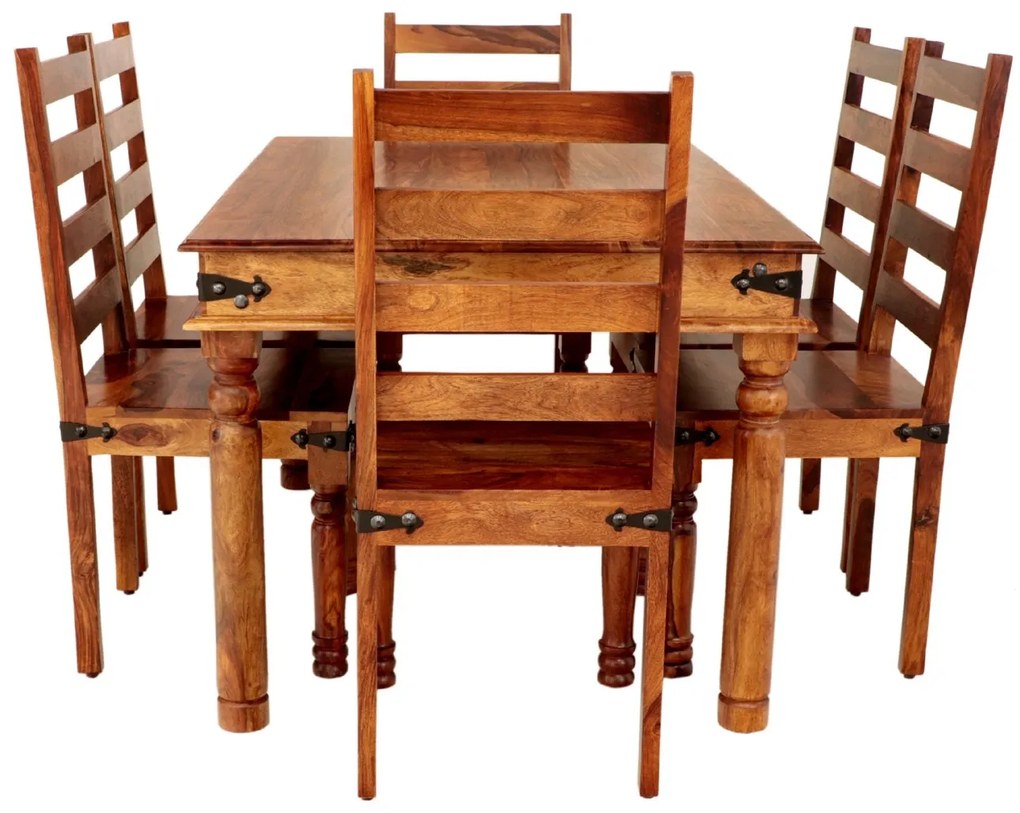 furniture-nabytek.cz - Jídelní stůl a židle pro 6 osob z indického masivu palisandr