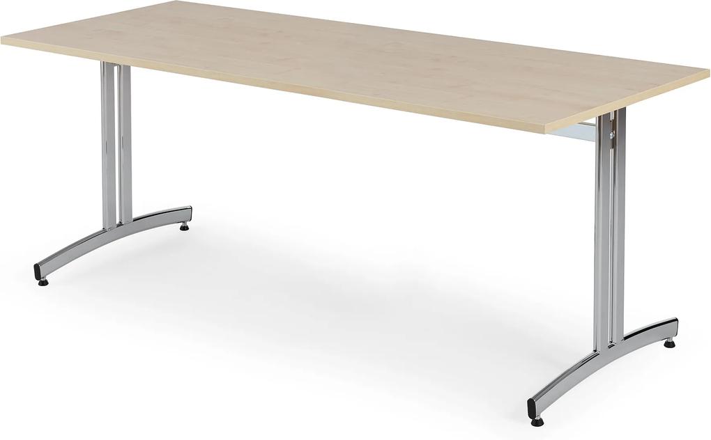 Jedálenský stôl Sanna, 1800x800 mm, breza / chróm