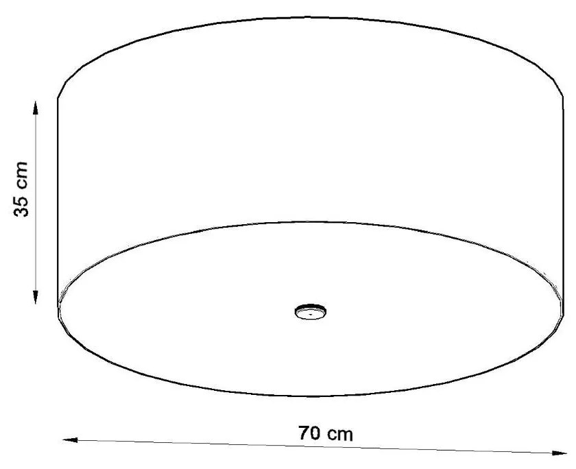 Stropné svietidlo Otto, 1x biele textilné tienidlo, (biele sklo), (fi 70 cm)