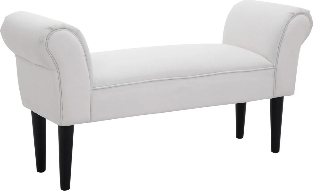 HOMCOM Benčík na konci postele s opierkami, čalúnený drevený benčík do spálne, obývačky, chodby 102x36x51cm, nosnosť 130kg | Aosom
