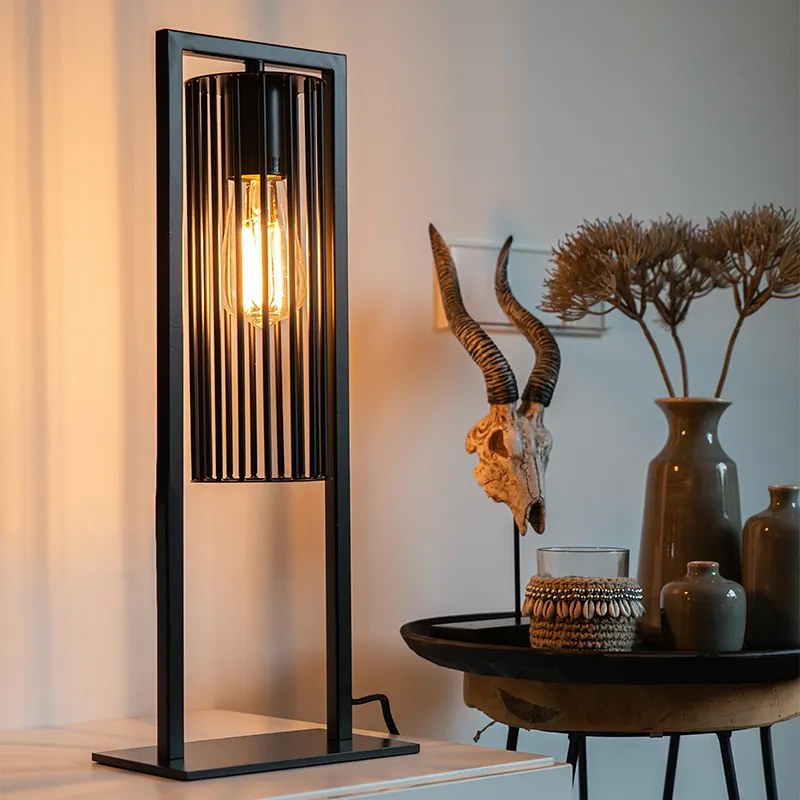 Moderná stolná lampa čierna - Balenco Wazo