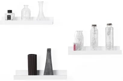 Sada 3 nástenných políc SHELFY, biela